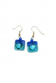 Small Square Glass Earrings